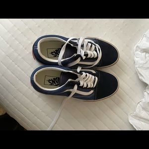 Vans navy blue old school platform sneakers sz 7